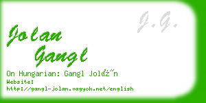 jolan gangl business card